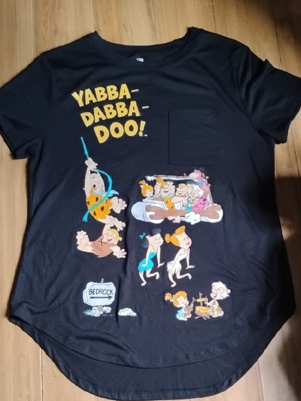 The Flintstones Black Graphic Tee - Large (11-13)
